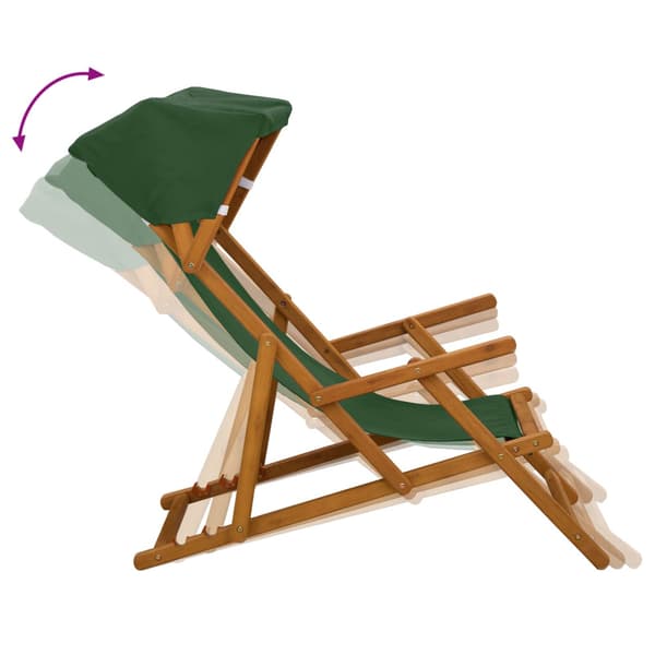 Deck Chair 4 st 3 Position Massiv Eukalyptus Trä Grön