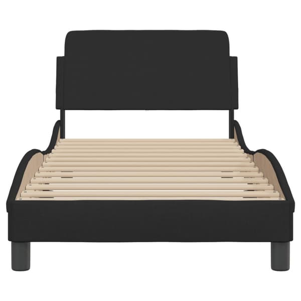 Bed Frame with Headboard "Dover" Black 80x200 cm Fabric