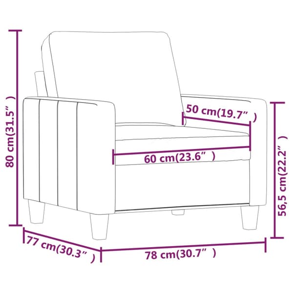 Fåtölj Gräddvit 60 cm konstläder