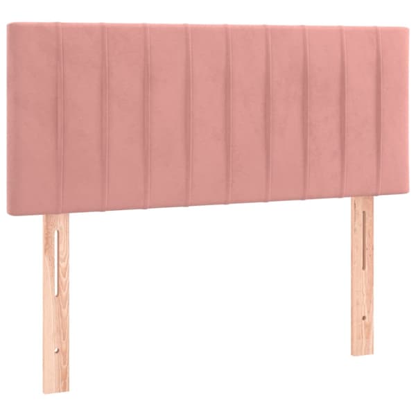 Ramsäng med madrass rosa 90x200 cm sammet