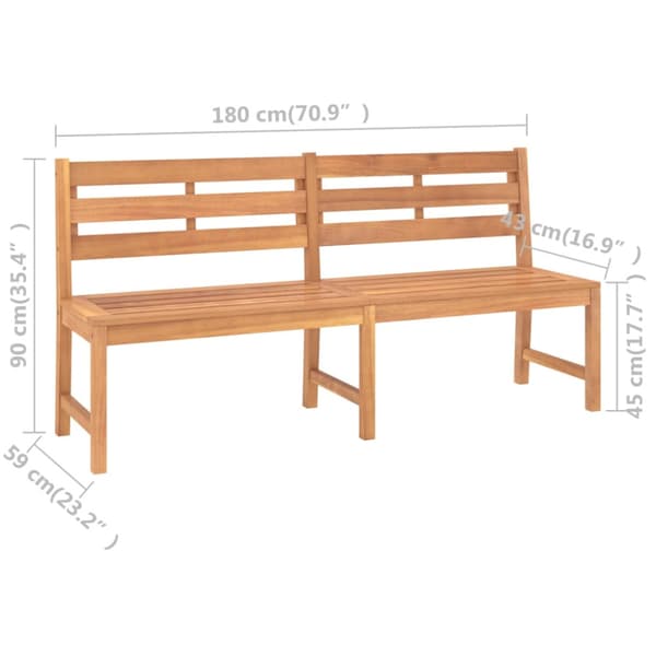Trädgårdsbänk 180 cm massiv teak