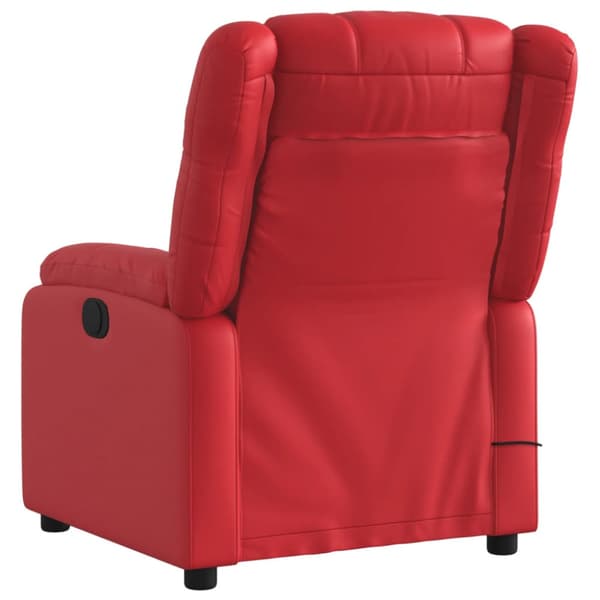 Massagefåtölj röd konstläder