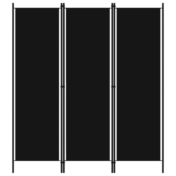 Rumsavdelare 3 paneler svart 150x180 cm