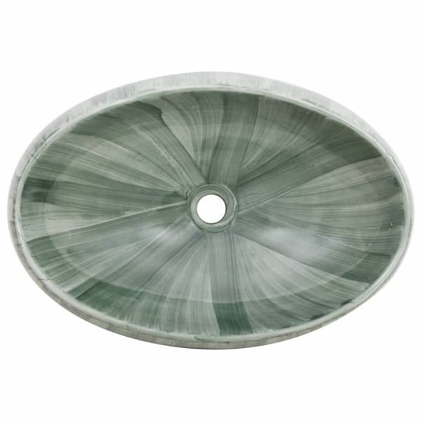 Handfat grön oval 59x40x15 cm keramik