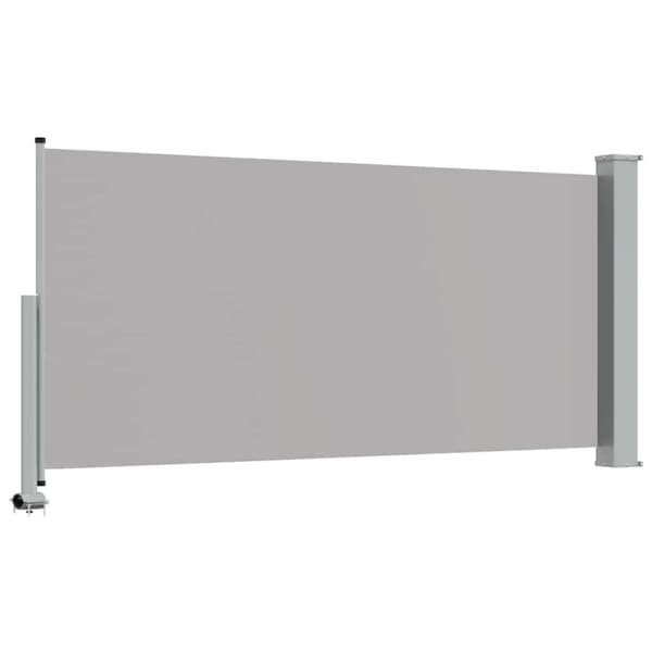 Infällbar sidomarkis 120 x 300 cm grå