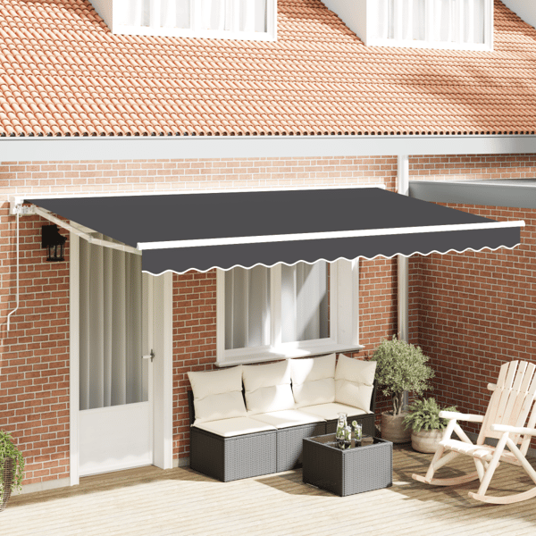 Markisram Antracit 400 x 200 cm Polyester med PU-beläggning
