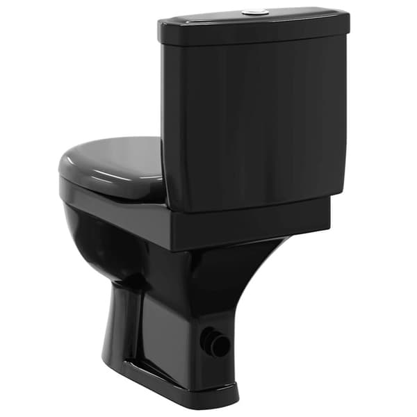 Toalettstol med cistern svart