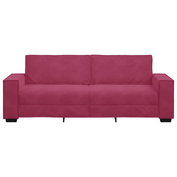 3-sitssoffa vinröd 220x78x84 cm sammet