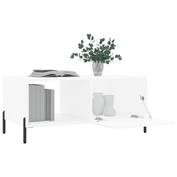 Soffbord vit 90x50x40 cm konstruerat trä
