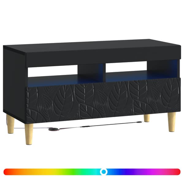 LED TV-skåp Svart Konstruerat trä