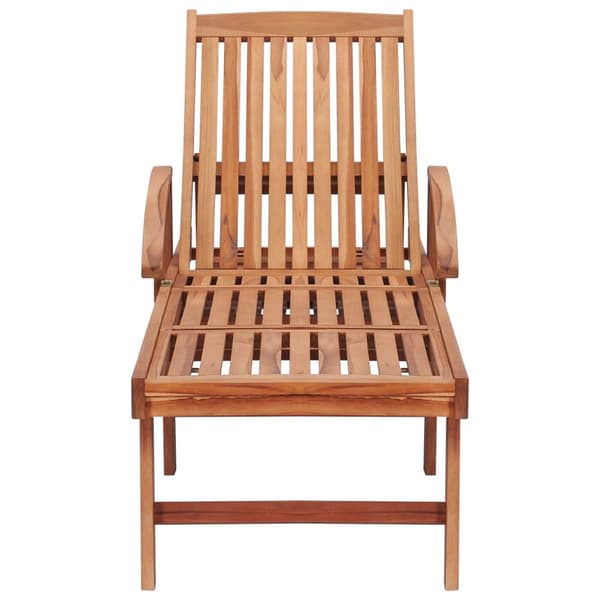 Solsäng 2 st med grårutig dyna massiv teak