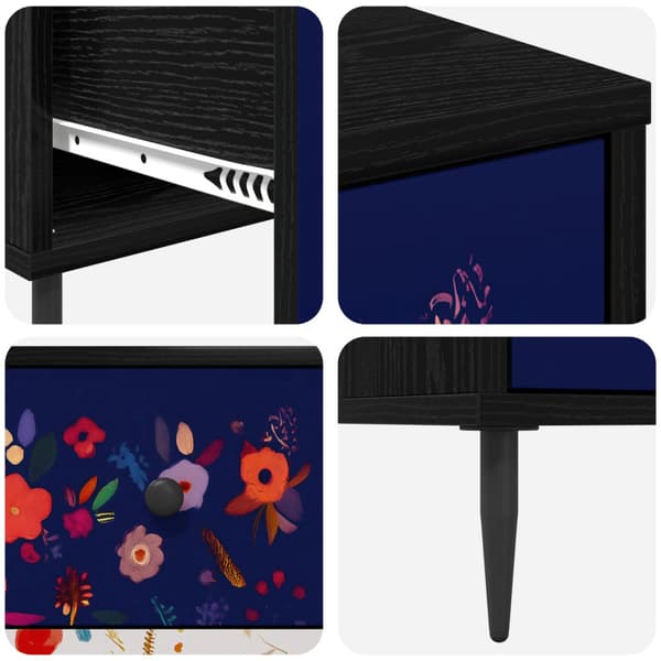 Kommode MAINZ Blommönster 66 x 36,5 x 76 cm Konstruerat trä