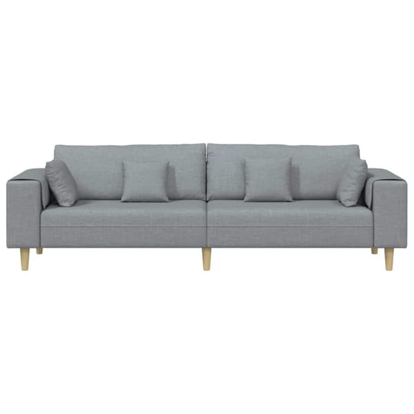 Soffa med kudde Ljusgrå 250 x 77 x 76 cm tyg