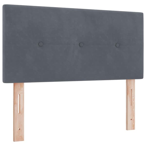 Ottoman säng med madrass Mörkgrå 100 x 200 cm Sammet