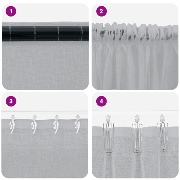 Voile Gardin med gardiner 2 pcs Mörkgrå 260 x 140 cm Polyester