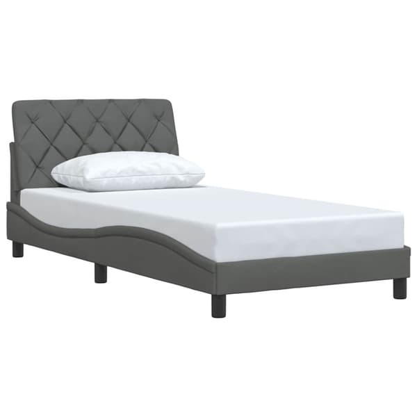 Bed Frame without Mattress Dark Grey 100x200 cm Fabric