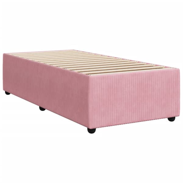 Ramsäng med madrass rosa 100x200 cm sammet