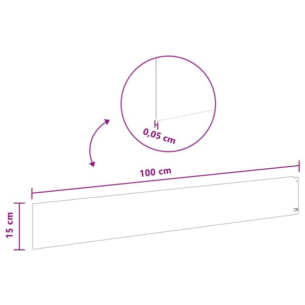 Kant för gräsmatta 30 pcs 100 x 15 cm Stål Vit