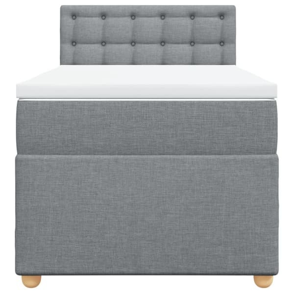 Ramsäng med madrass ljusgrå 100x200 cm tyg