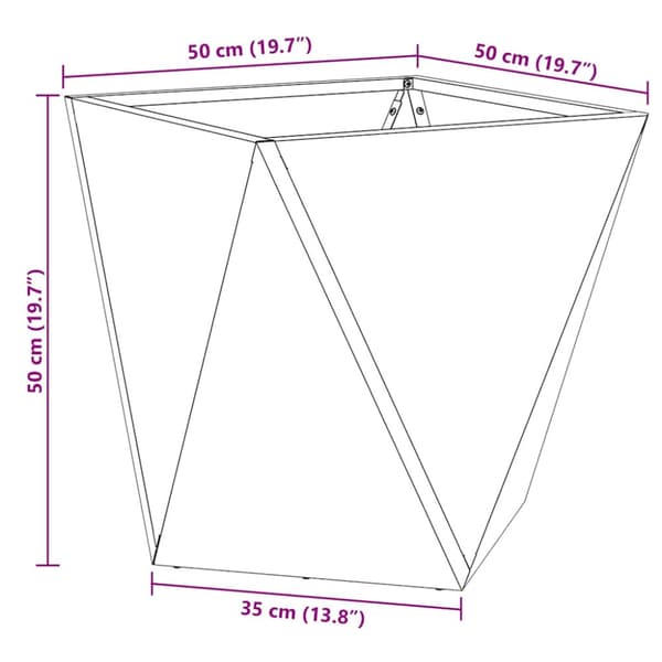 Planteringskärl 2 pcs Silver 50 x 50 x 50 cm Galvaniserat Stål
