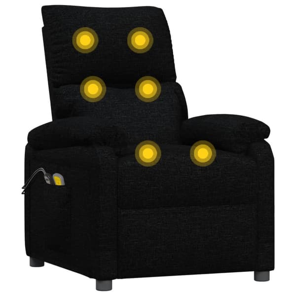 Elektrisk massagefåtölj svart tyg