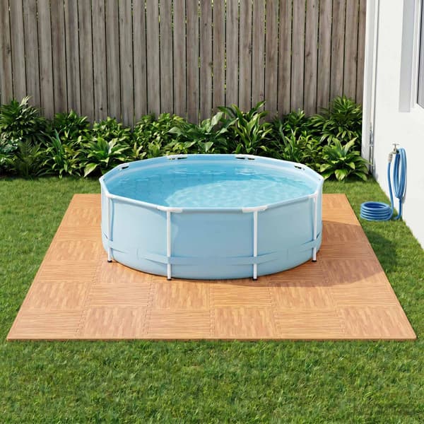 Pool grundmatta 50 pcs trä 18 m² EVA-skum