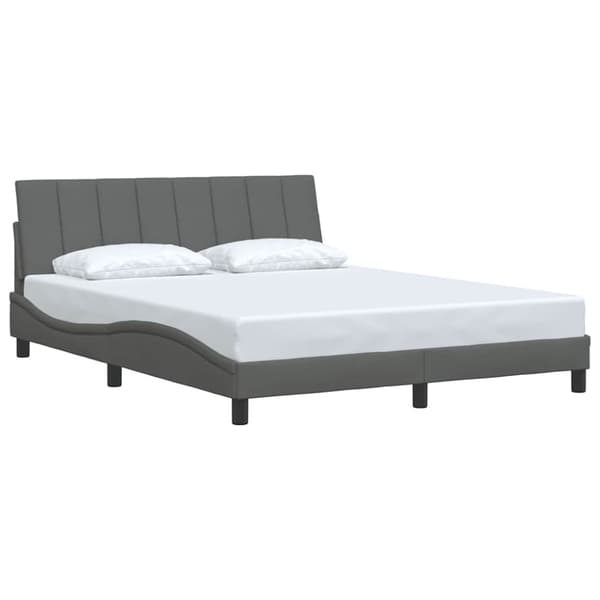 Bed Frame without Mattress "Hanko" Dark Grey 160x200 cm Fabric