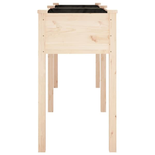 Odlingslåda med foder 161x45x76 cm massivt granträ