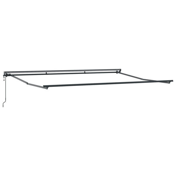 Utfällbar markis Antracit 450 × 350 cm Polyester och aluminium