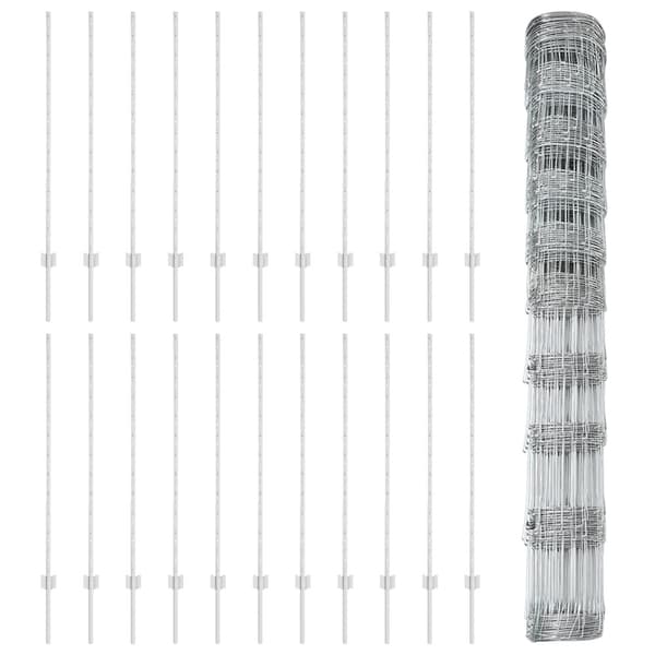 Stängsel med stolpe Silver 1,2 x 50 m Stål
