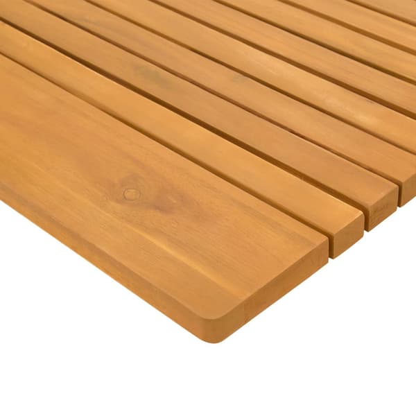 Badmatta Enfärgad Brun 100 x 55 cm trä