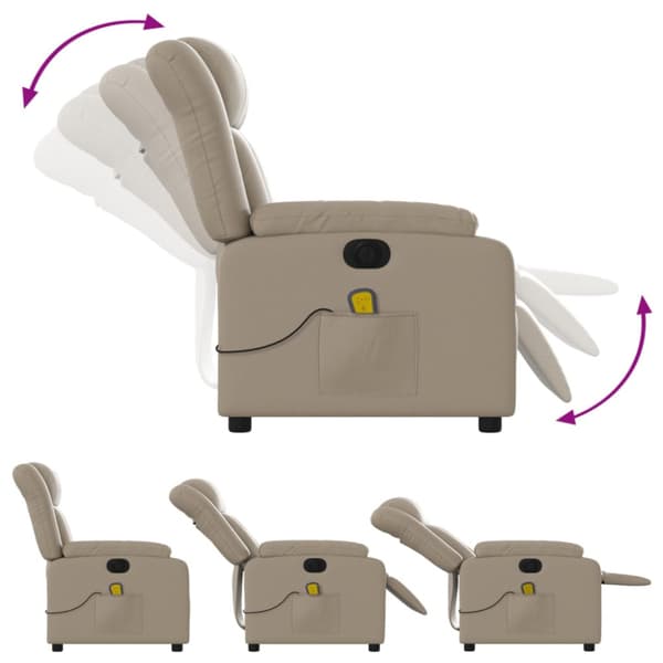 Elektrisk massagefåtölj cappuccino konstläder
