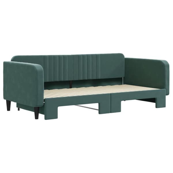 Dagbädd utdragbar mörkgrön 100x200 cm sammet