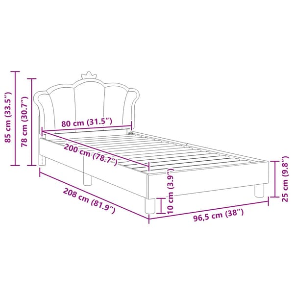 Barnsängram med sänggavel Rosa 80 x 200 cm PU
