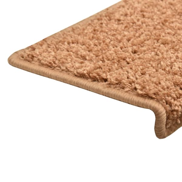 Trappmattor 15 st 65x21x4 cm krämfärgade rektangulära kanter