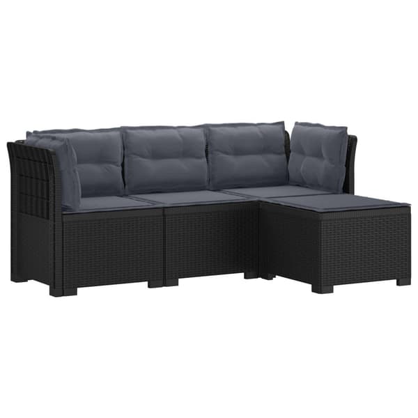 4-sits Trädgårdsoffa med Kuddar Rattan Look PP Antracit