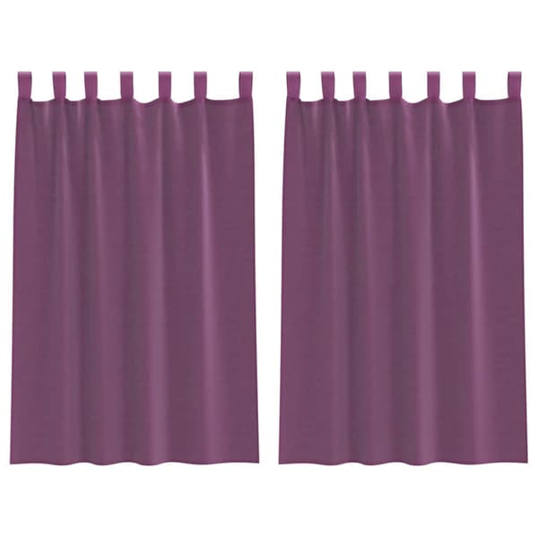 Voile gardiner med stångfickor 2 st lila