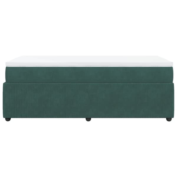 Ramsäng med madrass mörkgrön 80x200 cm sammet