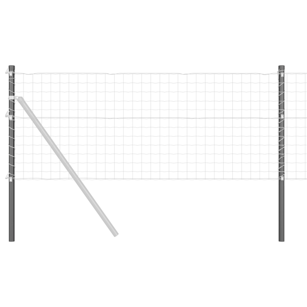 Stängselstolpe 12 pcs Grå 100 cm Pulverlackerad stål