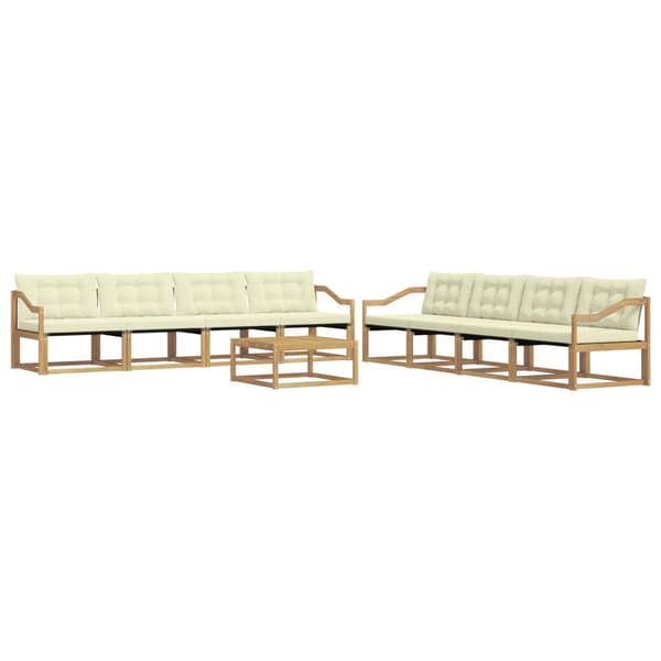 Utomhussoffset 9 pcs Vit och grädde 79 x 79 x 37 cm