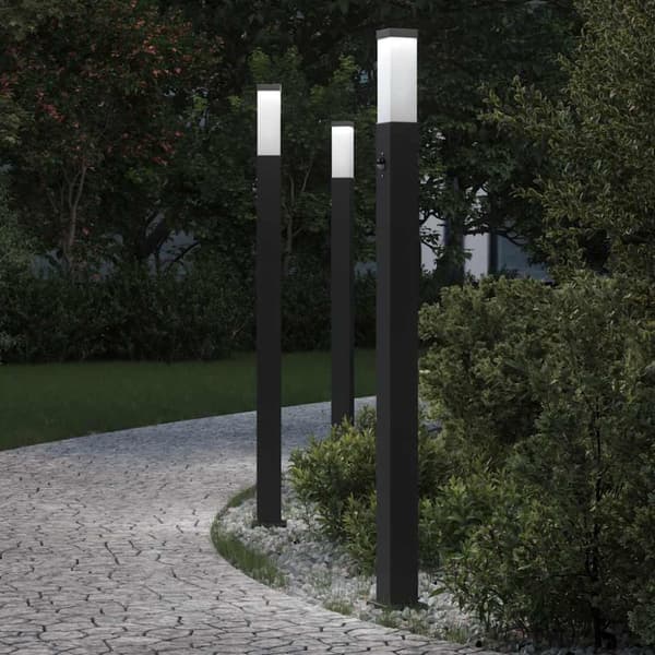 Pollare med sensor 3 st 110 cm svart IP44