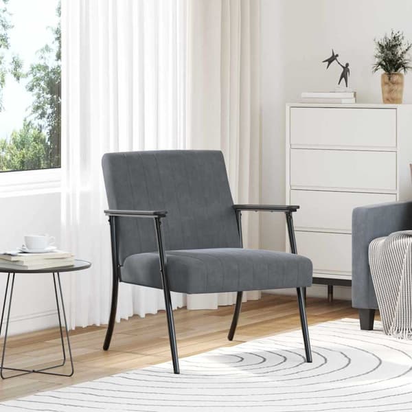 fåtölj Mörkgrå 59 x 75 x 78 cm Sammet