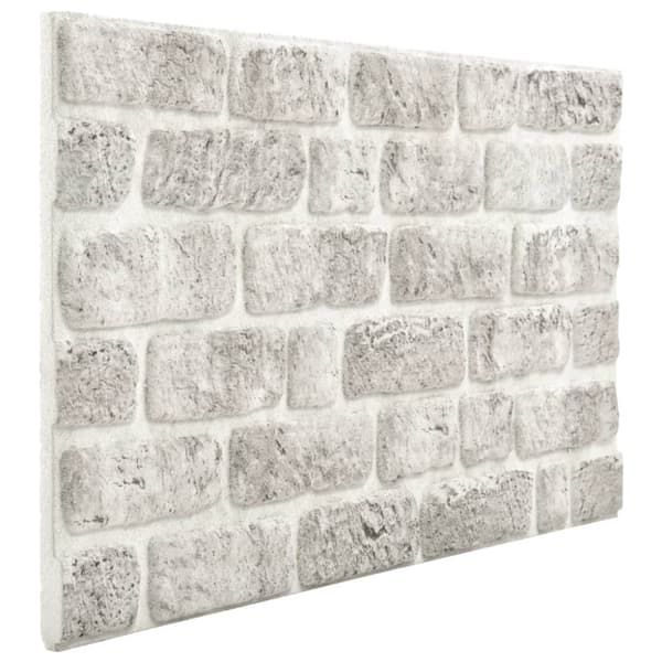 Väggpaneler 10 pcs Ljusgrå 100 x 50 cm EPS Skum