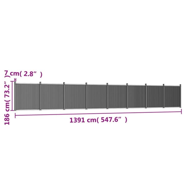 Staketpanel brun 1391x186 cm WPC