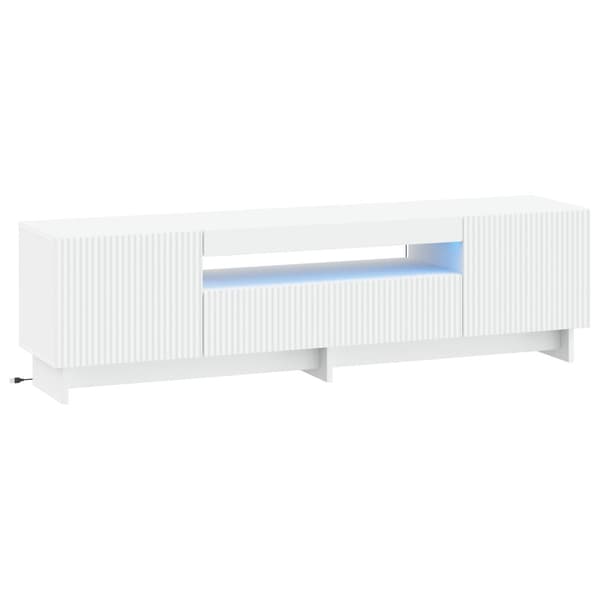 LED TV-skåp Vit Konstruerat trä