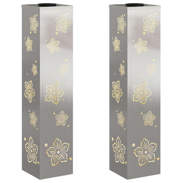 Solar LED Stig Ljus 2 pcs Silver Rostfritt stål