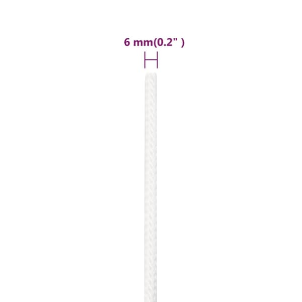 Båtlina helvit 6 mm 100 m polypropylen