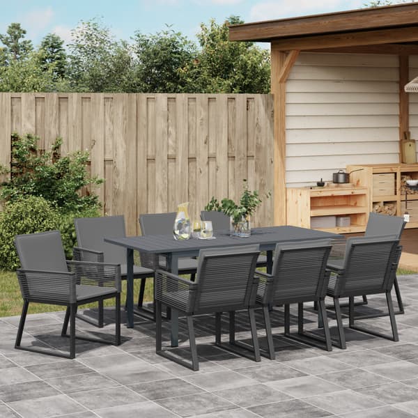 Trädgårdsmöbelset 9 pcs Antracit konstrotting