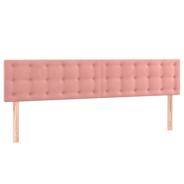 Ramsäng med madrass rosa 160x200 cm sammet
