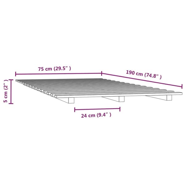 Dagbädd 75x190 cm massivt furu